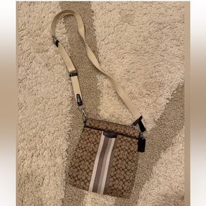 Coach Brown Crossbody Bag with Cream Strap